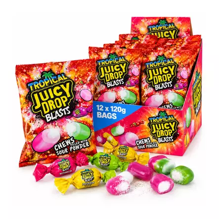 Tropical juicy Drops Blasts 120 g - Karkkipussit - 100728 - 1